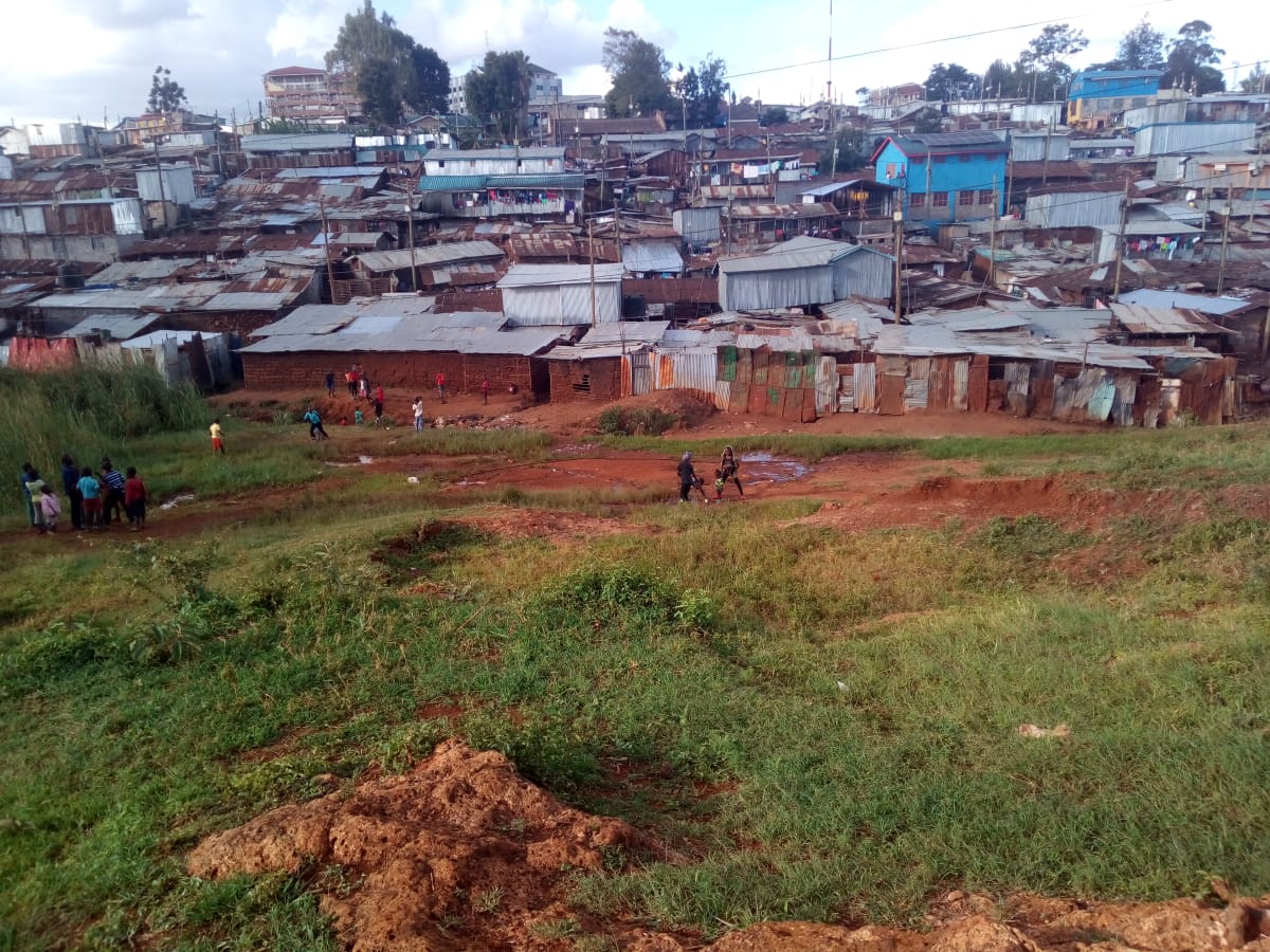 A hillside community of homes where clean water is still needed