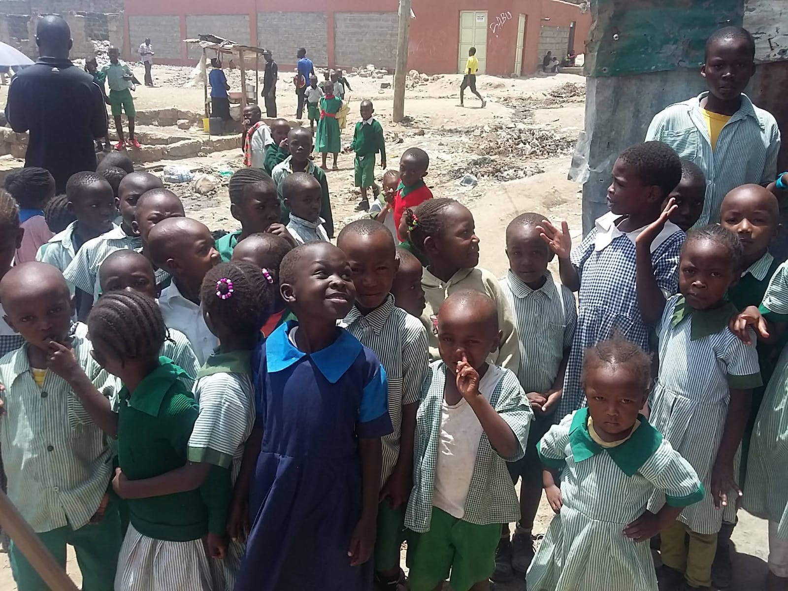 Schoolchildren during a community visit